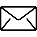 A simple black outline of an envelope on a light gray background, symbolizing email or mail.